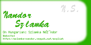 nandor szlamka business card